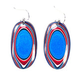 DVH Ford F150 Truck Fordite Earrings KC Assembly 40x23x4mm Sterling Silver (6104)