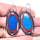 DVH Ford F150 Truck Fordite Earrings KC Assembly 40x23x4mm Sterling Silver (6104)