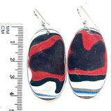 DVH Ford F150 Truck Fordite Earrings KC Assembly 40x23x4mm Sterling Silver (6104)