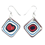 DVH Ford F150 Truck Fordite Earrings KC Assembly 27x28x4mm Sterling Silver (6106)