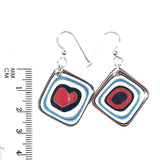 DVH Ford F150 Truck Fordite Earrings KC Assembly 27x28x4mm Sterling Silver (6106)