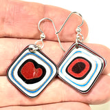 DVH Ford F150 Truck Fordite Earrings KC Assembly 27x28x4mm Sterling Silver (6106)