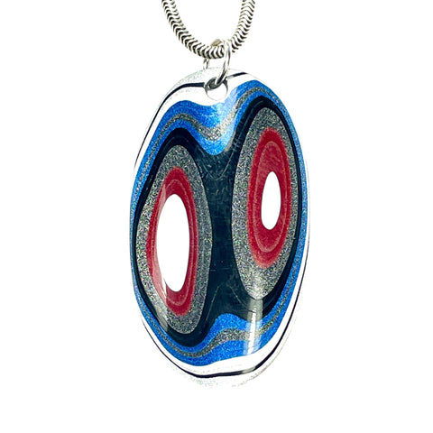 DVH Ford F150 Truck Fordite Pendant KC Assembly 43x24x3mm Sterling Silver (6107)