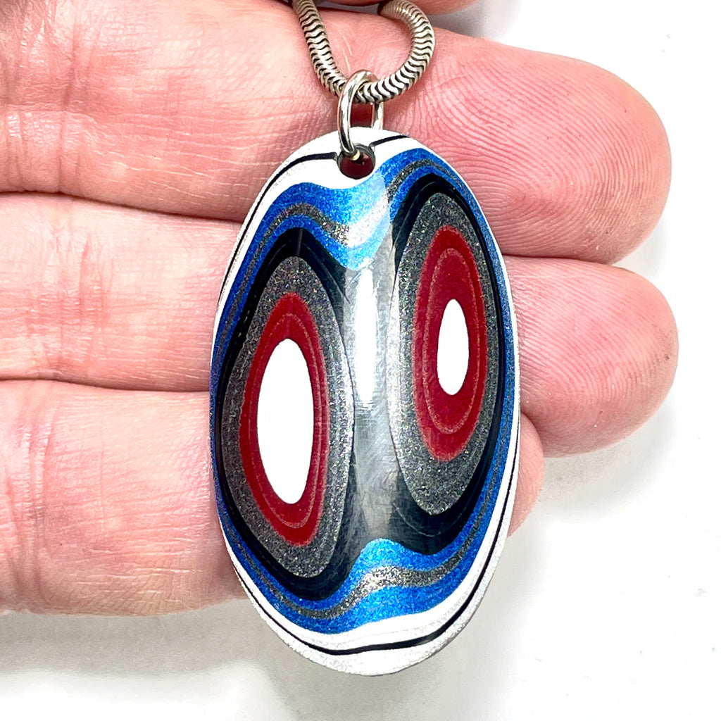 DVH Ford F150 Truck Fordite Pendant KC Assembly 43x24x3mm Sterling Silver (6107) - DVHdesigns