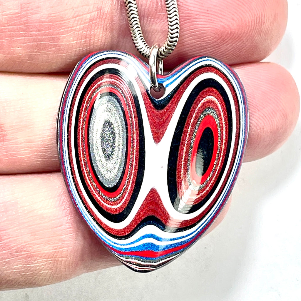 DVH Ford F150 Truck Fordite Pendant KC Assembly 33x30x3mm Sterling Silver (6108)