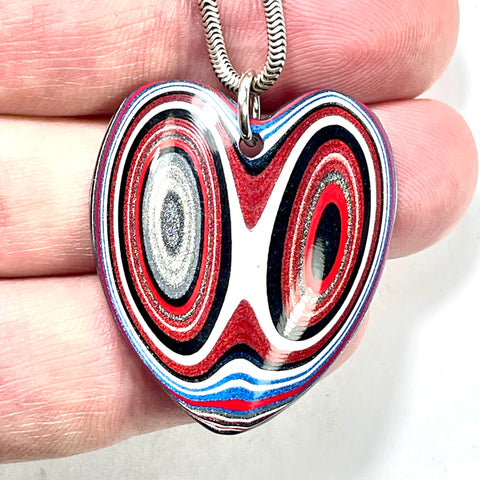 DVH Ford F150 Truck Fordite Pendant KC Assembly 33x30x3mm Sterling Silver (6108)