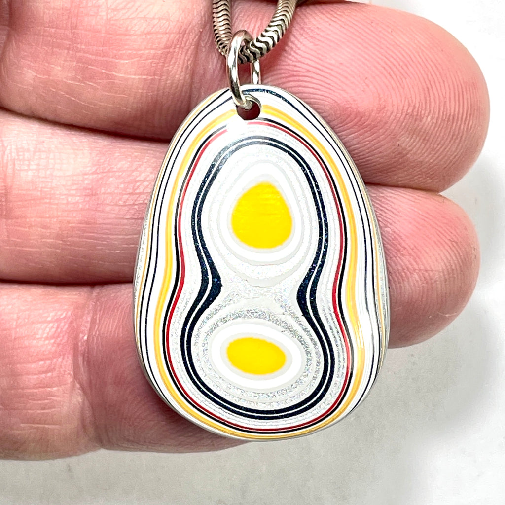 DVH Ford F150 Truck Fordite Pendant KC Assembly 33x24x4mm Sterling Silver (6109)