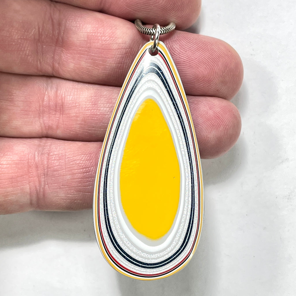 DVH Ford F150 Truck Fordite Pendant KC Assembly 60x27x4mm Sterling Silver (6111)