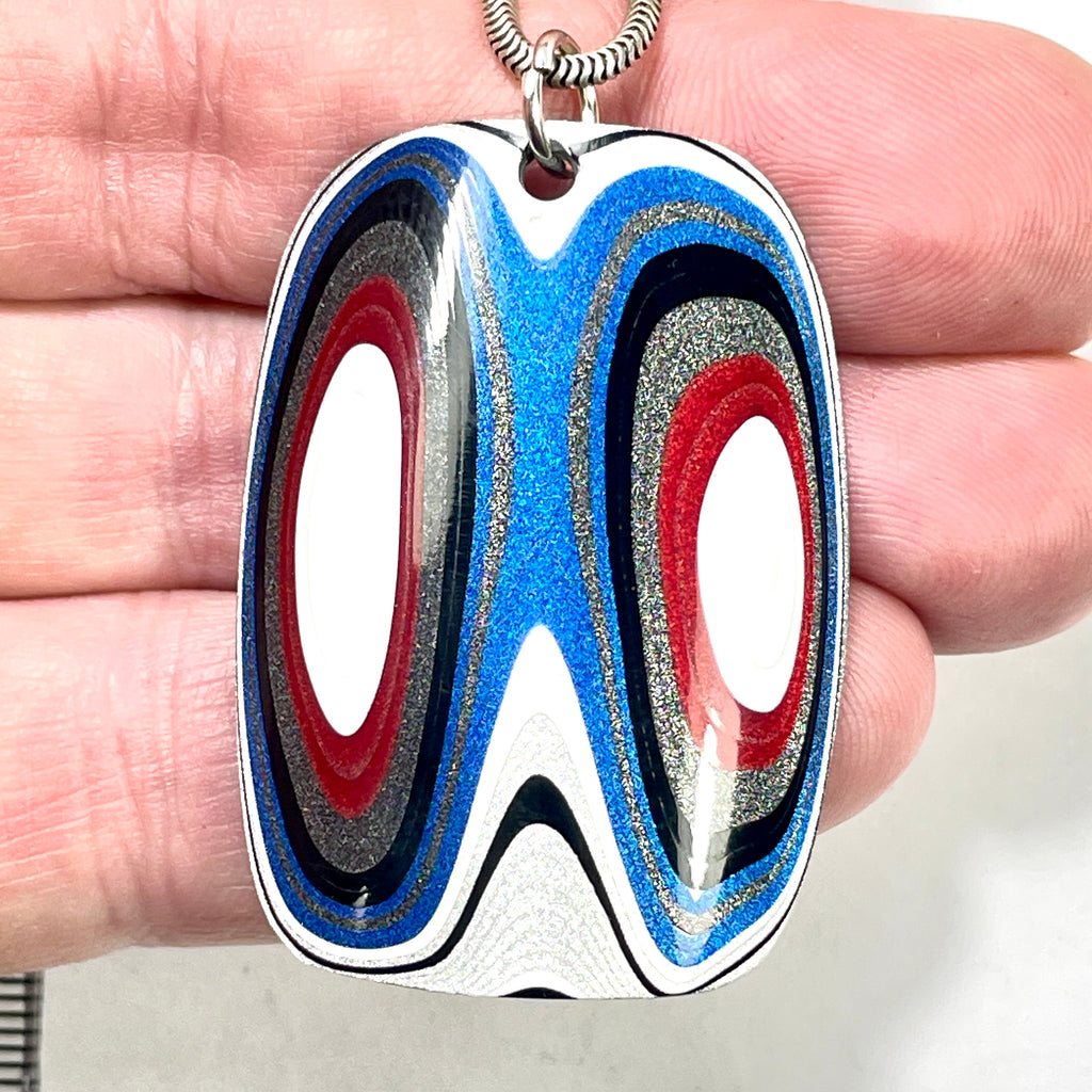 DVH Ford F150 Truck Fordite Pendant KC Assembly 44x31x2mm Sterling Silver (6112)