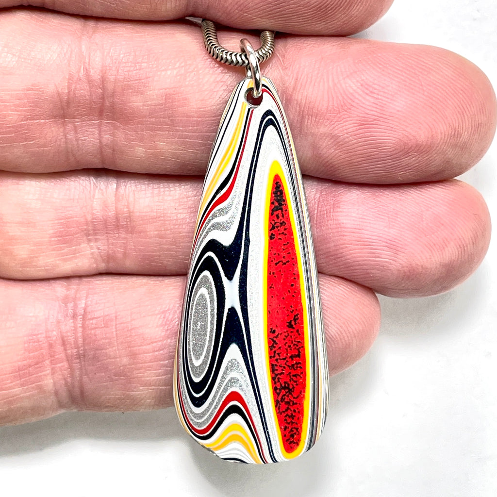 DVH Ford F150 Truck Fordite Pendant KC Assembly 50x21x3mm Sterling Silver (6114)