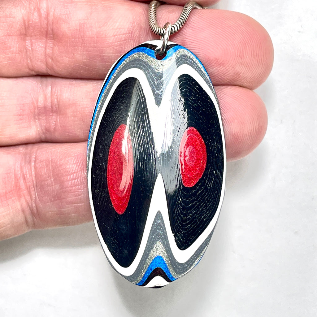 DVH Ford F150 Truck Fordite Pendant KC Assembly 51x29x4mm Sterling Silver (6115)