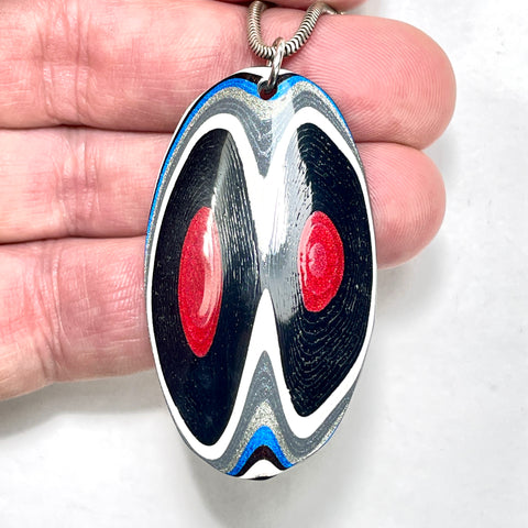 DVH Ford F150 Truck Fordite Pendant KC Assembly 51x29x4mm Sterling Silver (6115)