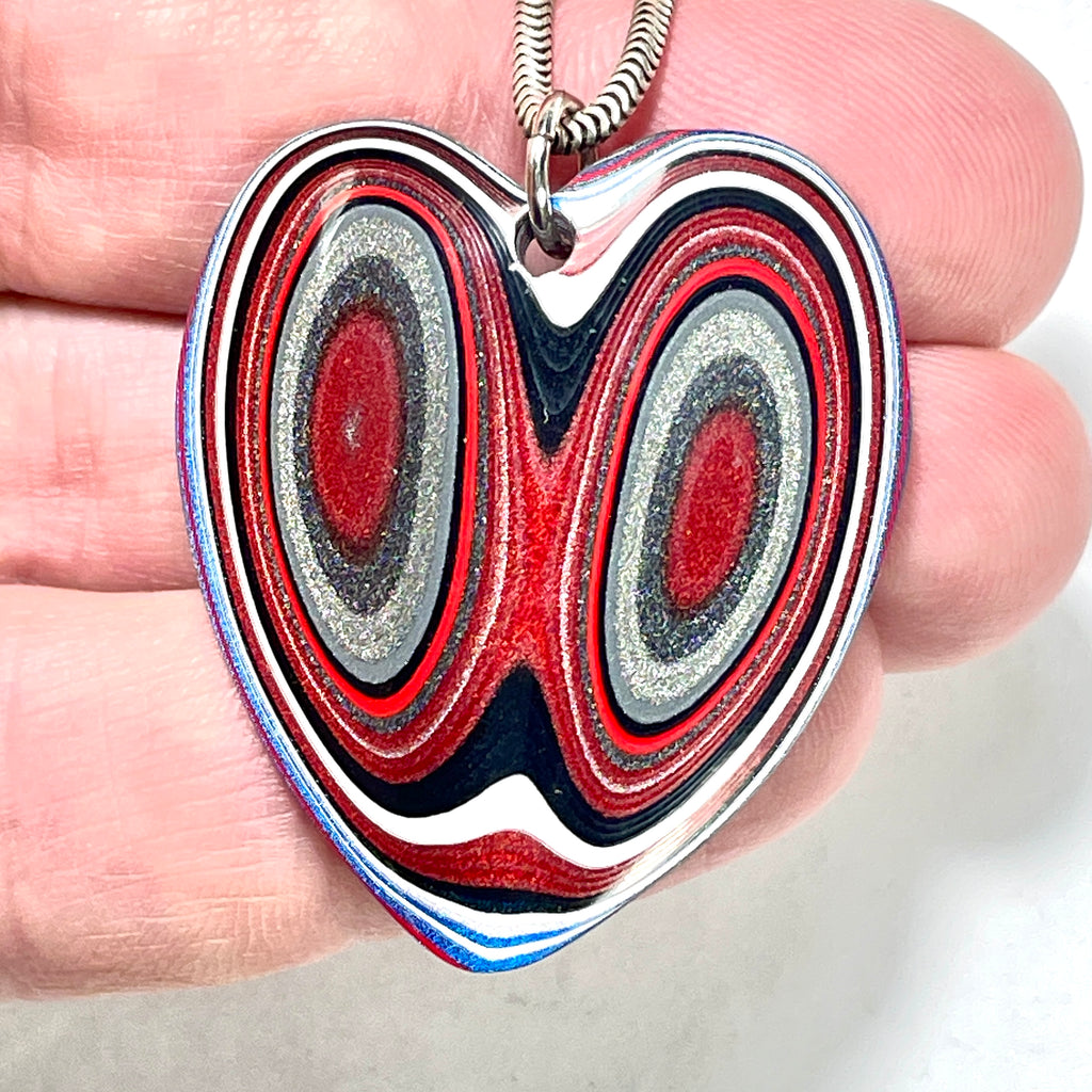 DVH Ford F150 Truck Fordite Pendant KC Assembly 38x34x4mm Sterling Silver (6116)