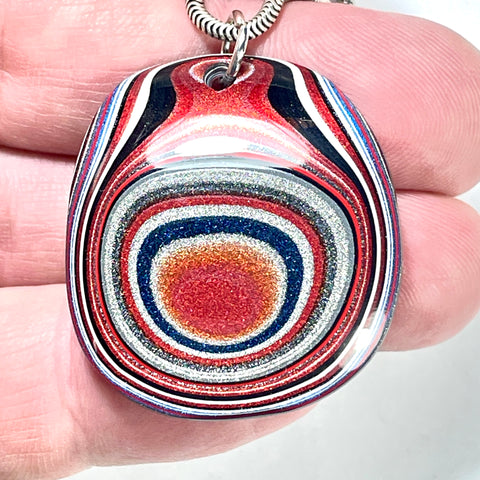 DVH Ford F150 Truck Fordite Pendant KC Assembly 34x31x4mm Sterling Silver (6118)