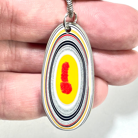 DVH Ford F150 Truck Fordite Pendant KC Assembly 41x20x4mm Sterling Silver (6119)