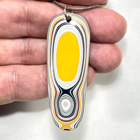 DVH Ford F150 Truck Fordite Pendant KC Assembly 58x20x4mm Sterling Silver (6124)