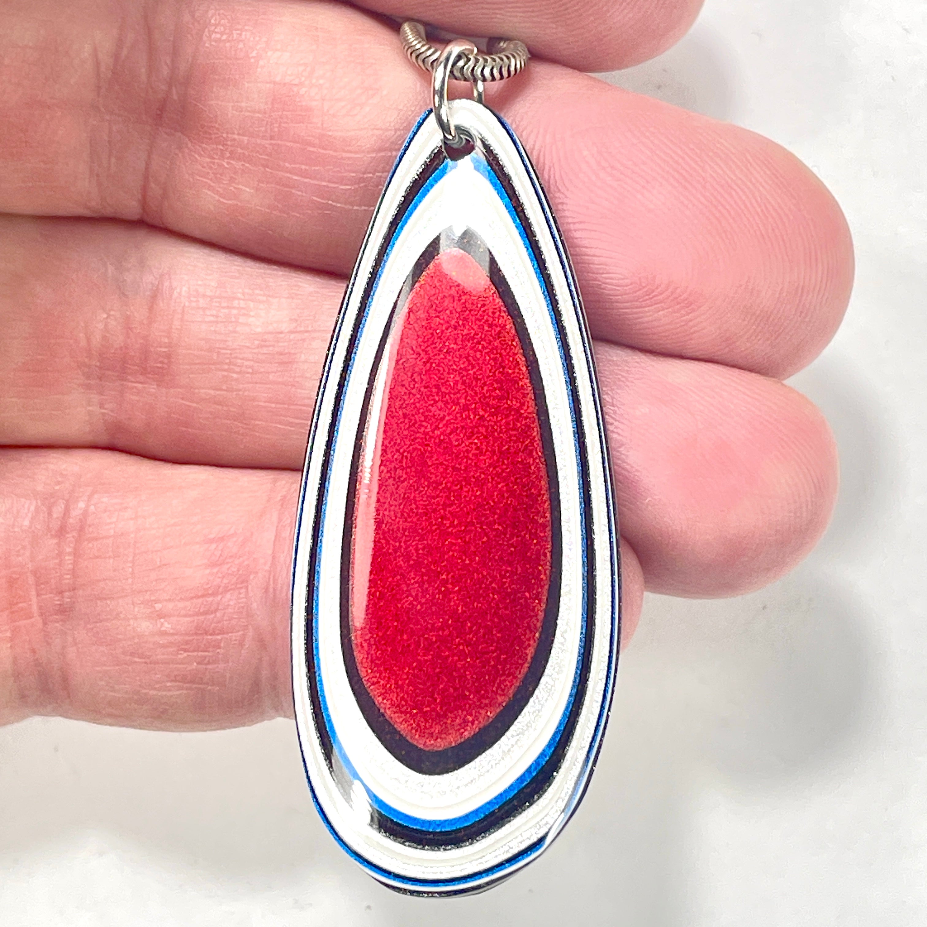 DVH Ford F150 Truck Fordite Pendant KC Assembly 52x21x4mm Sterling Silver (6125) - DVHdesigns