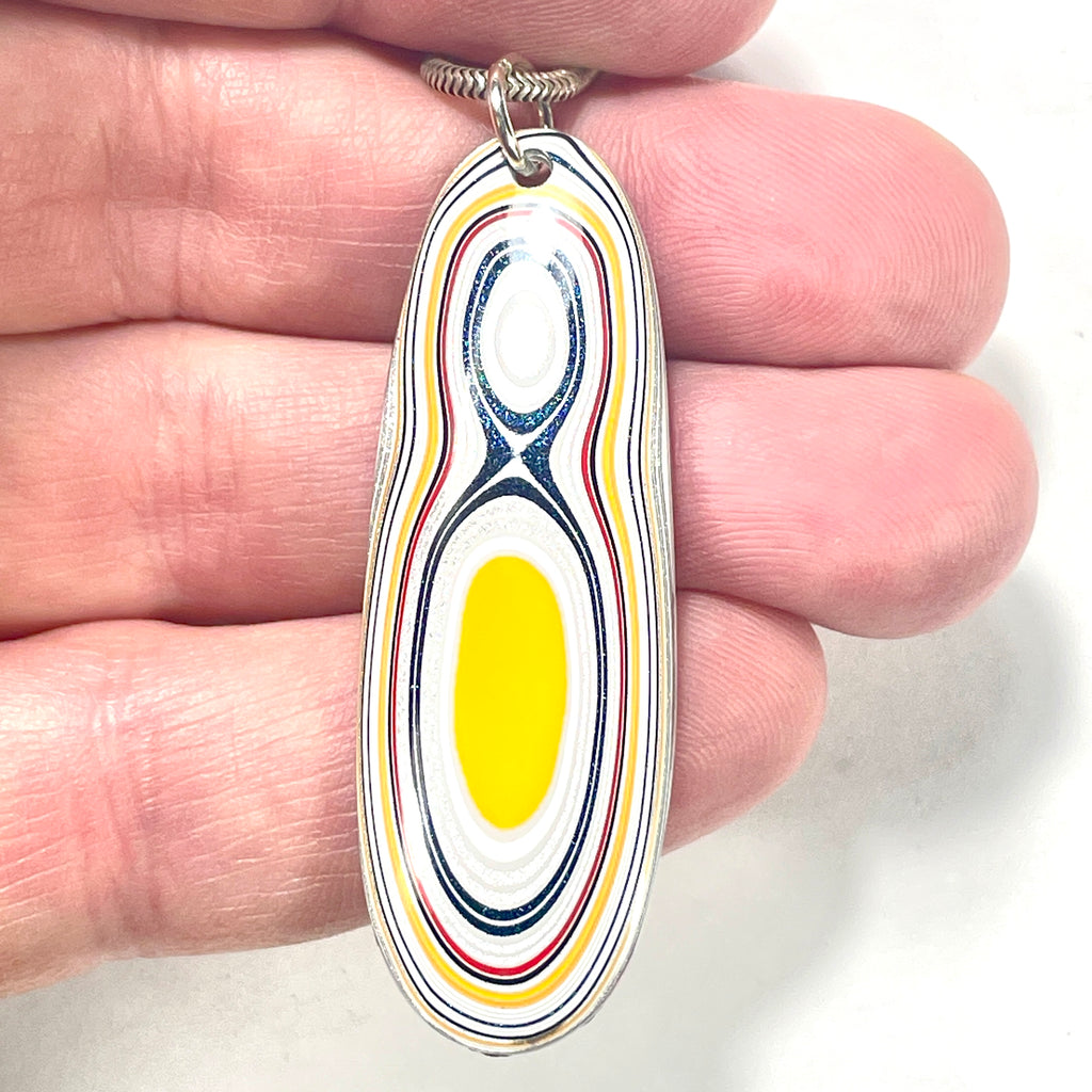 DVH Ford F150 Truck Fordite Pendant KC Assembly 52x18x4mm Sterling Silver (6126) - DVHdesigns