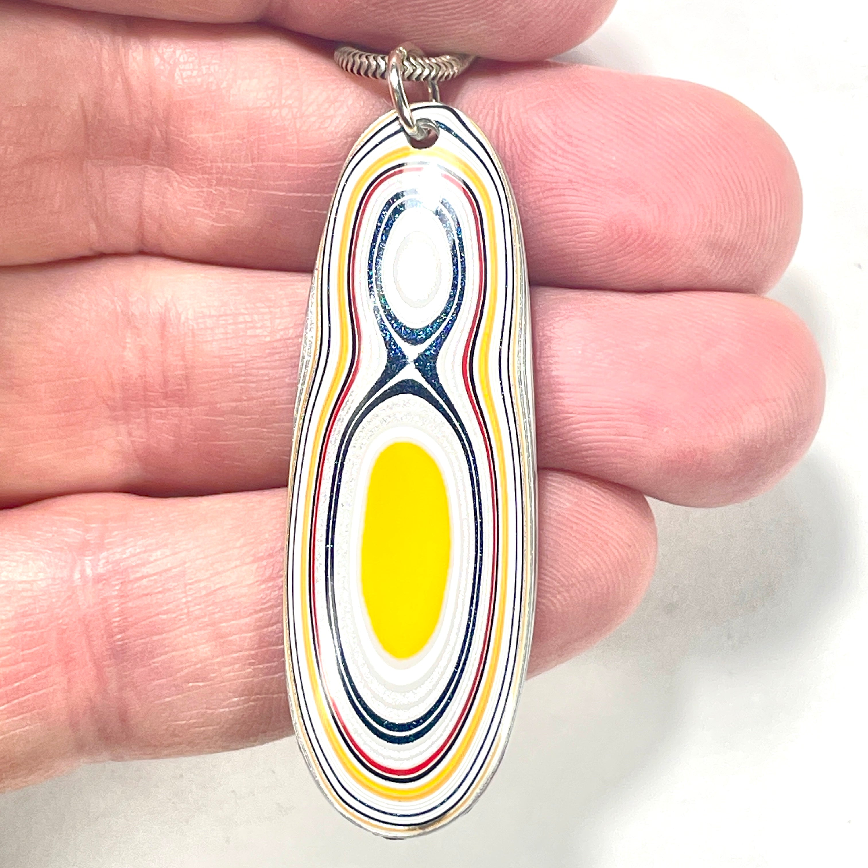 DVH Ford F150 Truck Fordite Pendant KC Assembly 52x18x4mm Sterling Silver (6126) - DVHdesigns