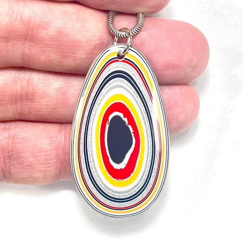 DVH Ford F150 Truck Fordite Pendant KC Assembly 49x28x4mm Sterling Silver (6129)