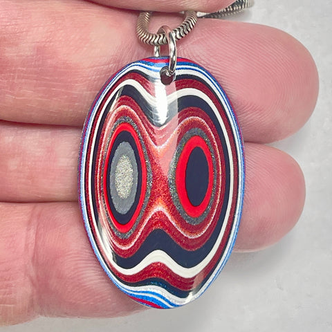 DVH Ford F150 Truck Fordite Pendant KC Assembly 35x24x4mm Sterling Silver (6131)