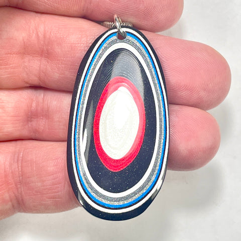 DVH Ford F150 Truck Fordite Pendant KC Assembly 49x25x4mm Sterling Silver (6132)