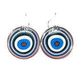 DVH Fordite Earrings Ford F150 Truck KC Assembly 33mm Rd Sterling (6137)