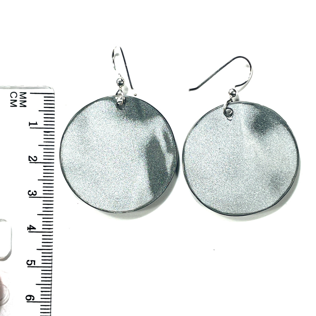 DVH Fordite Earrings Ford F150 Truck KC Assembly 33mm Rd Sterling (6138) - DVHdesigns