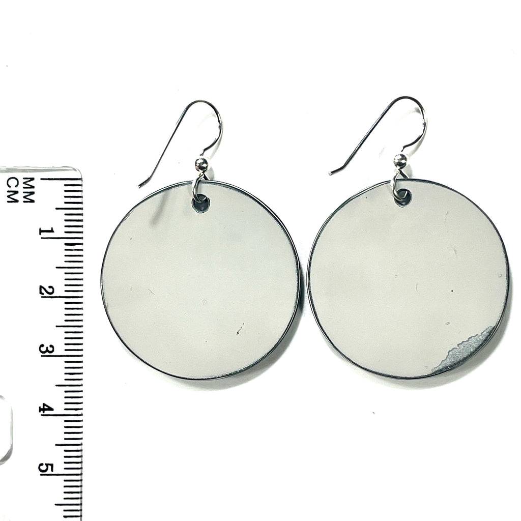 DVH Fordite Earrings Ford F150 Truck KC Assembly 33mm Rd Sterling (6140) - DVHdesigns