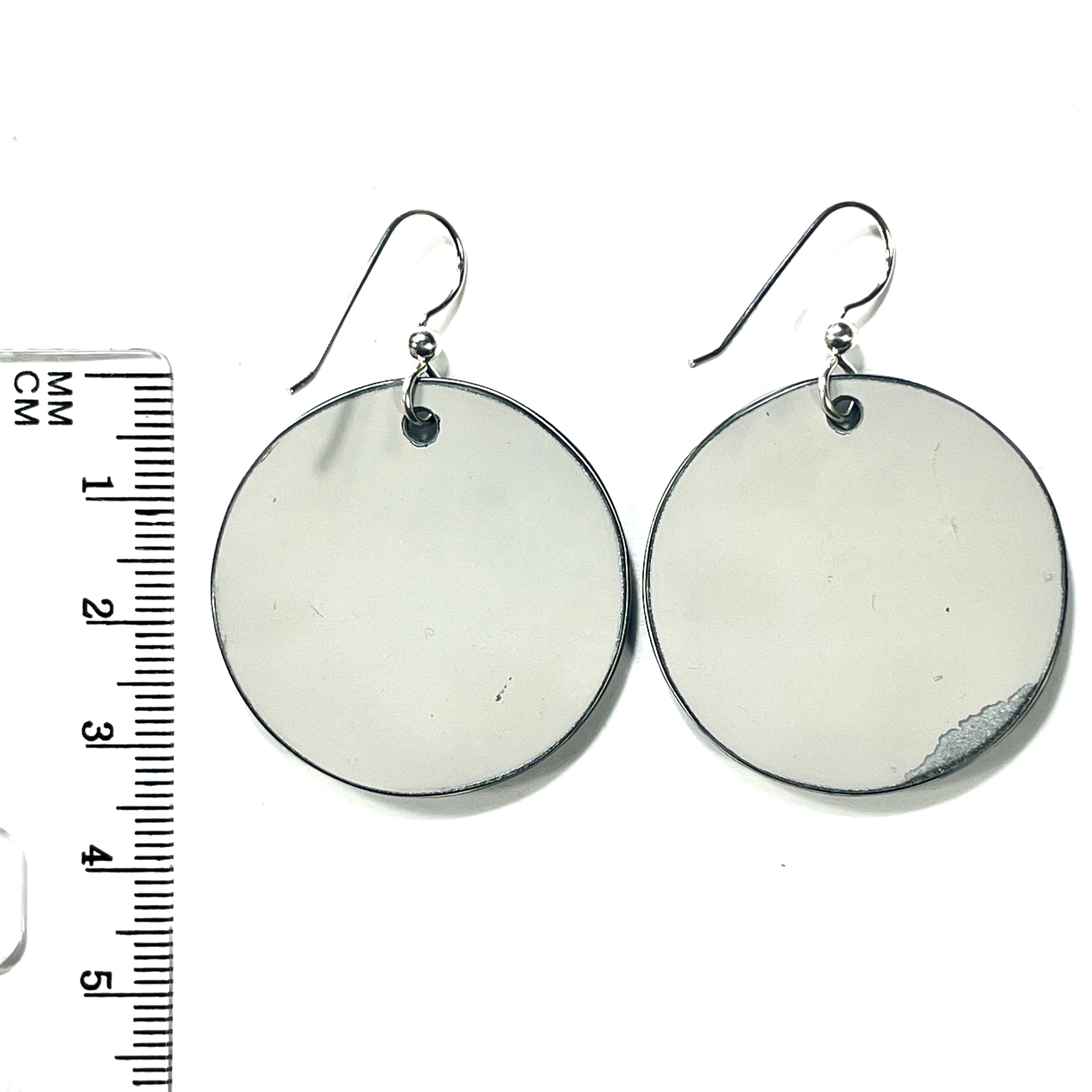 DVH Fordite Earrings Ford F150 Truck KC Assembly 33mm Rd Sterling (6140) - DVHdesigns