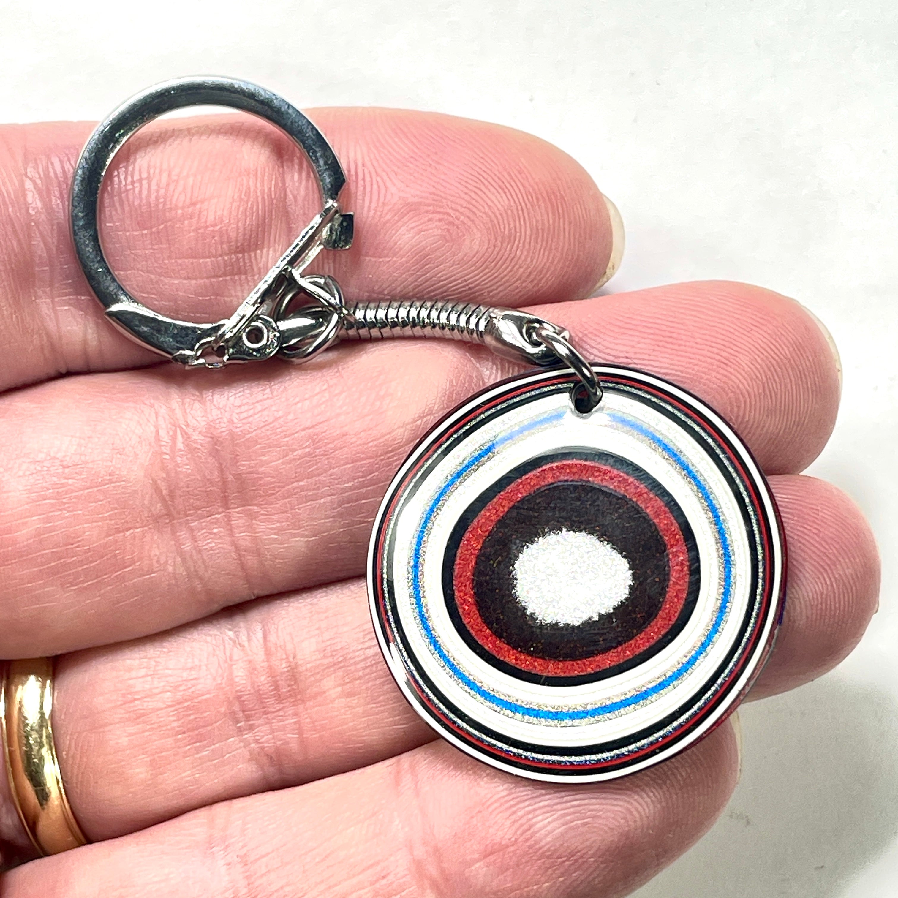 DVH Ford F150 Fordite Keychain KC Assembly 33mm Rd Silver (6141) - DVHdesigns