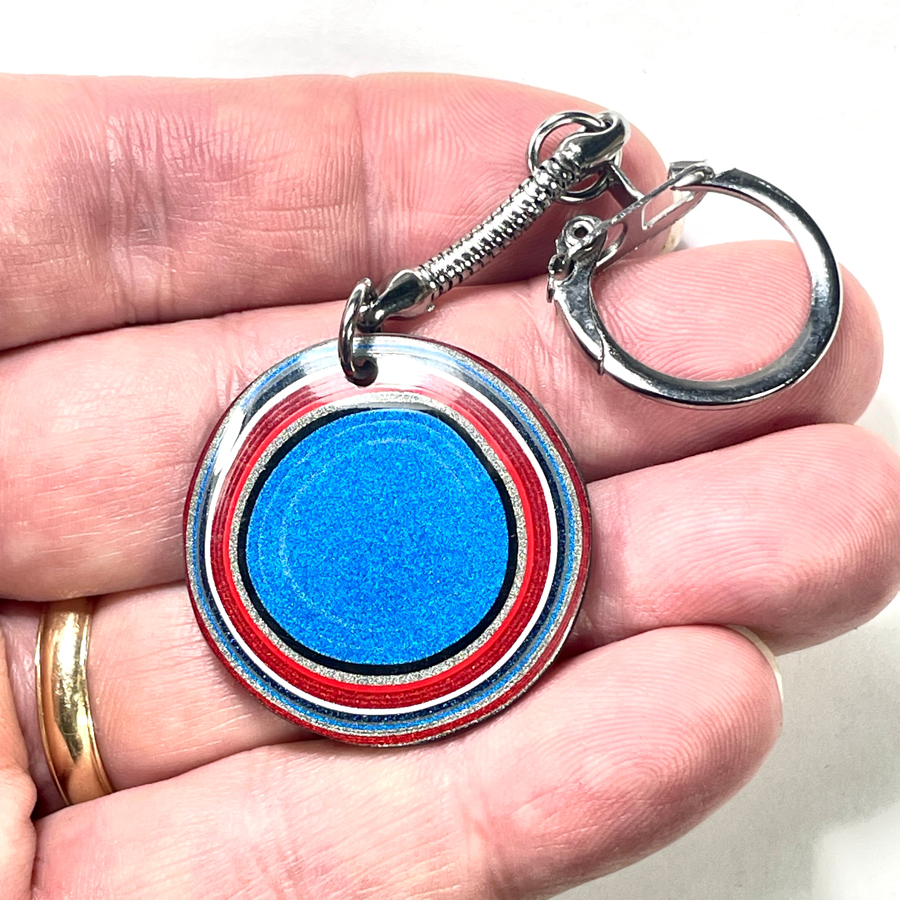 DVH Ford F150 Fordite Keychain KC Assembly 33mm Rd Silver (6141) - DVHdesigns