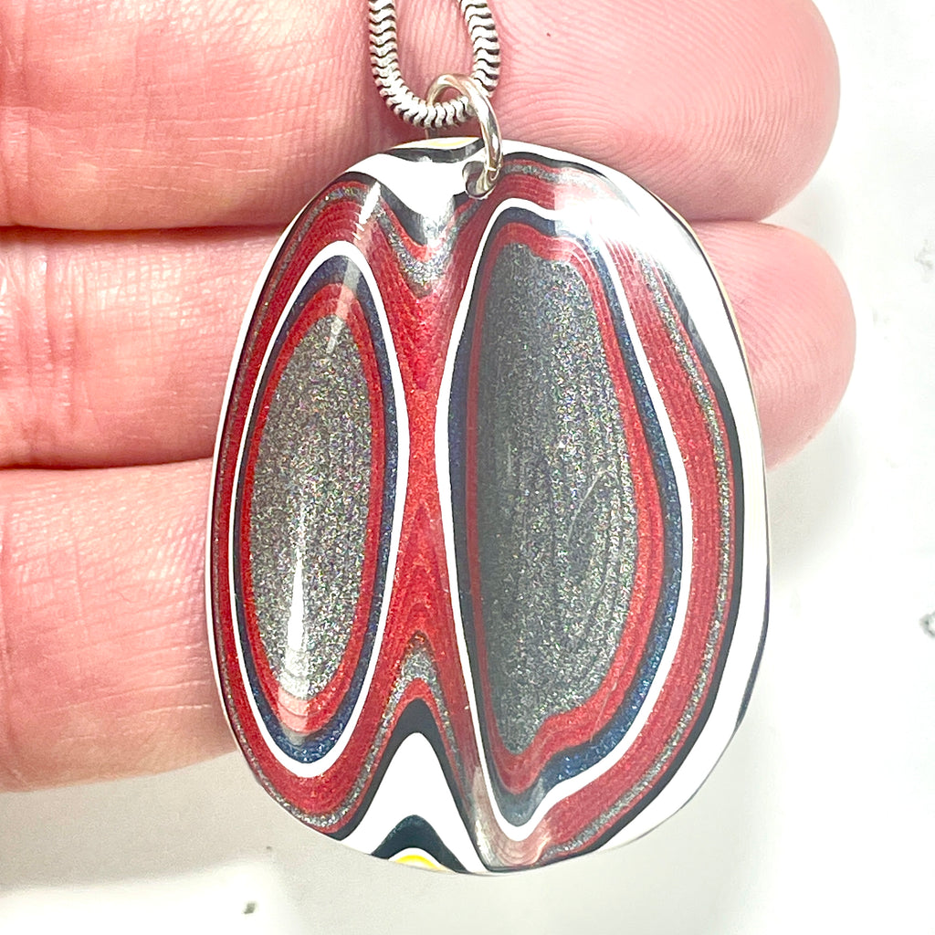DVH Fordite Pendant Ford F150 Truck KC Assembly mm Sterling Silver 42x32x5mm (6409) - DVHdesigns