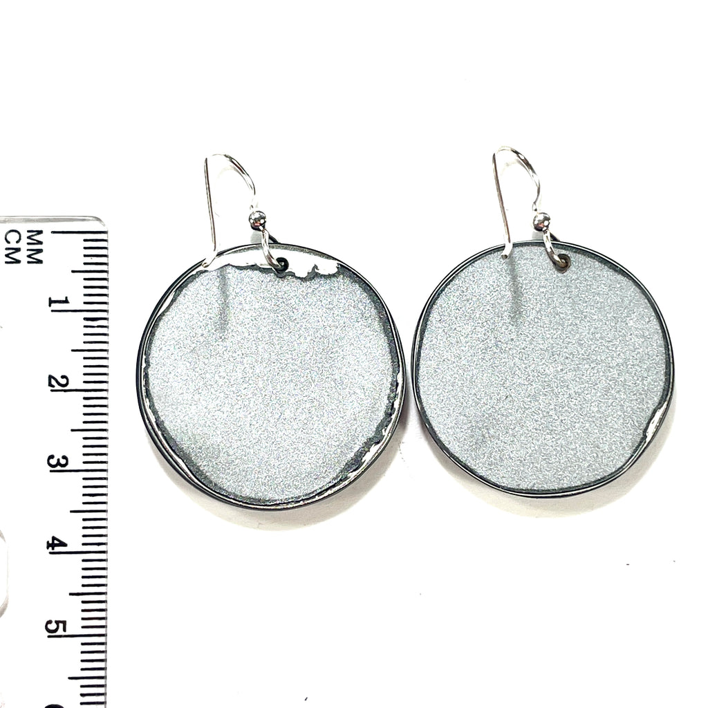 DVH Fordite Earrings Ford F150 Truck KC Assembly 33mm Rd Sterling (6536) - DVHdesigns
