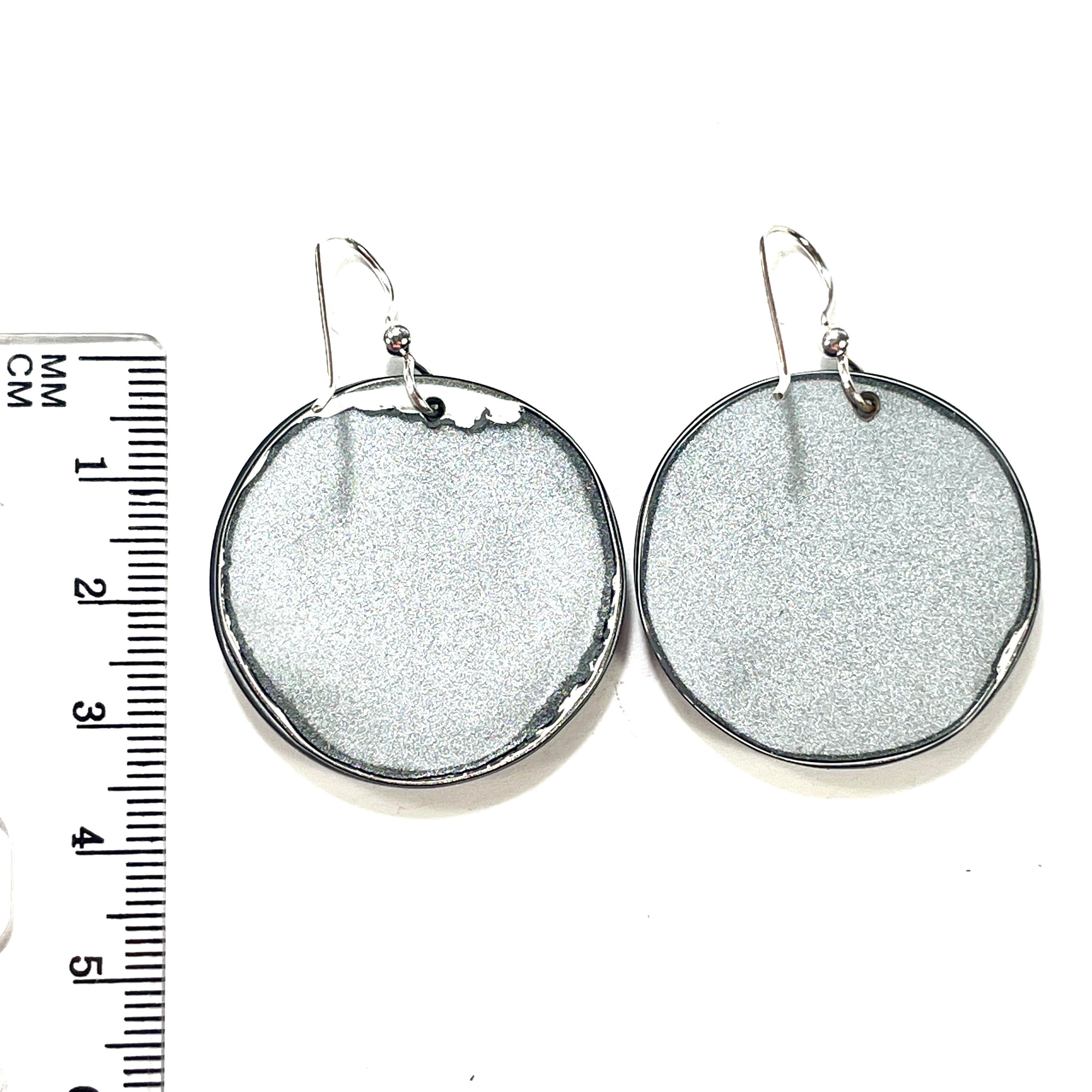 DVH Fordite Earrings Ford F150 Truck KC Assembly 33mm Rd Sterling (6536) - DVHdesigns