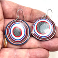 DVH Fordite Earrings Ford F150 Truck KC Assembly 33mm Rd Sterling (6537) - DVHdesigns