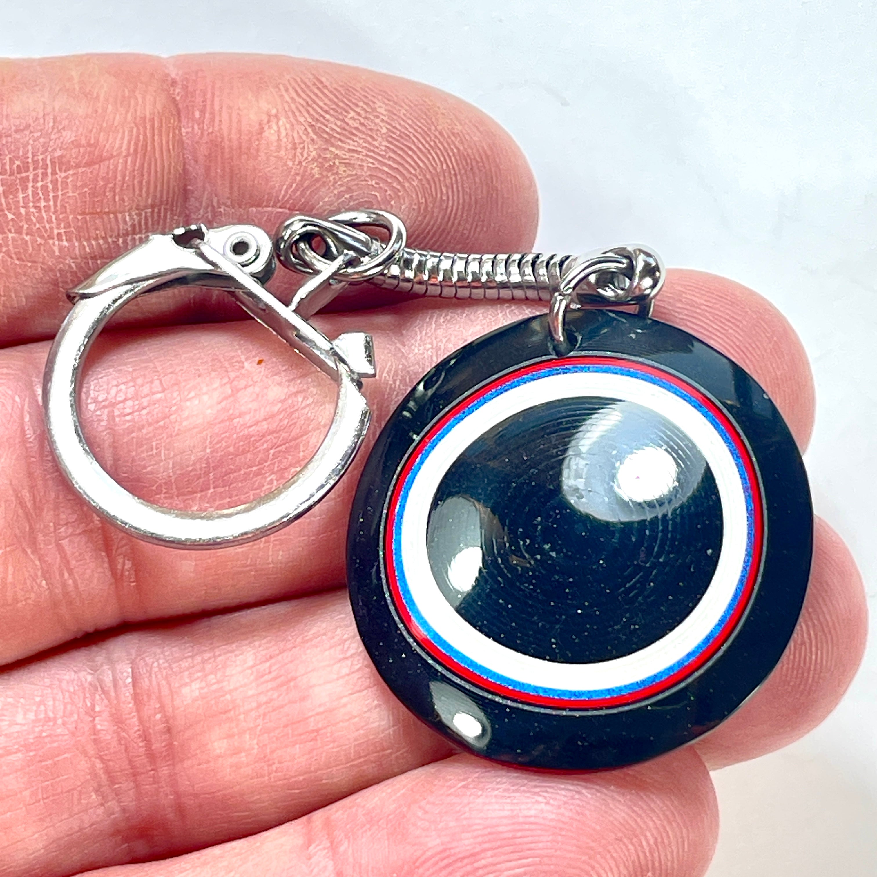 DVH Ford F150 Fordite Keychain KC Assembly 33mm Rd Silver (6541) - DVHdesigns