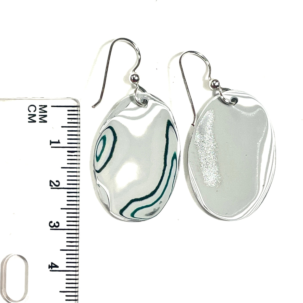 DVH Genuine Ford F150 Fordite Earrings Sterling KC Assembly 31x21mm (6739)