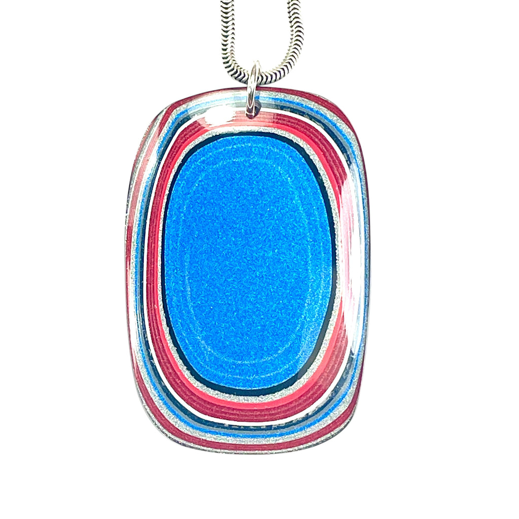 DVH Ford F150 Truck Fordite Pendant KC Assembly Sterling Silver 46x31x4mm (6740)