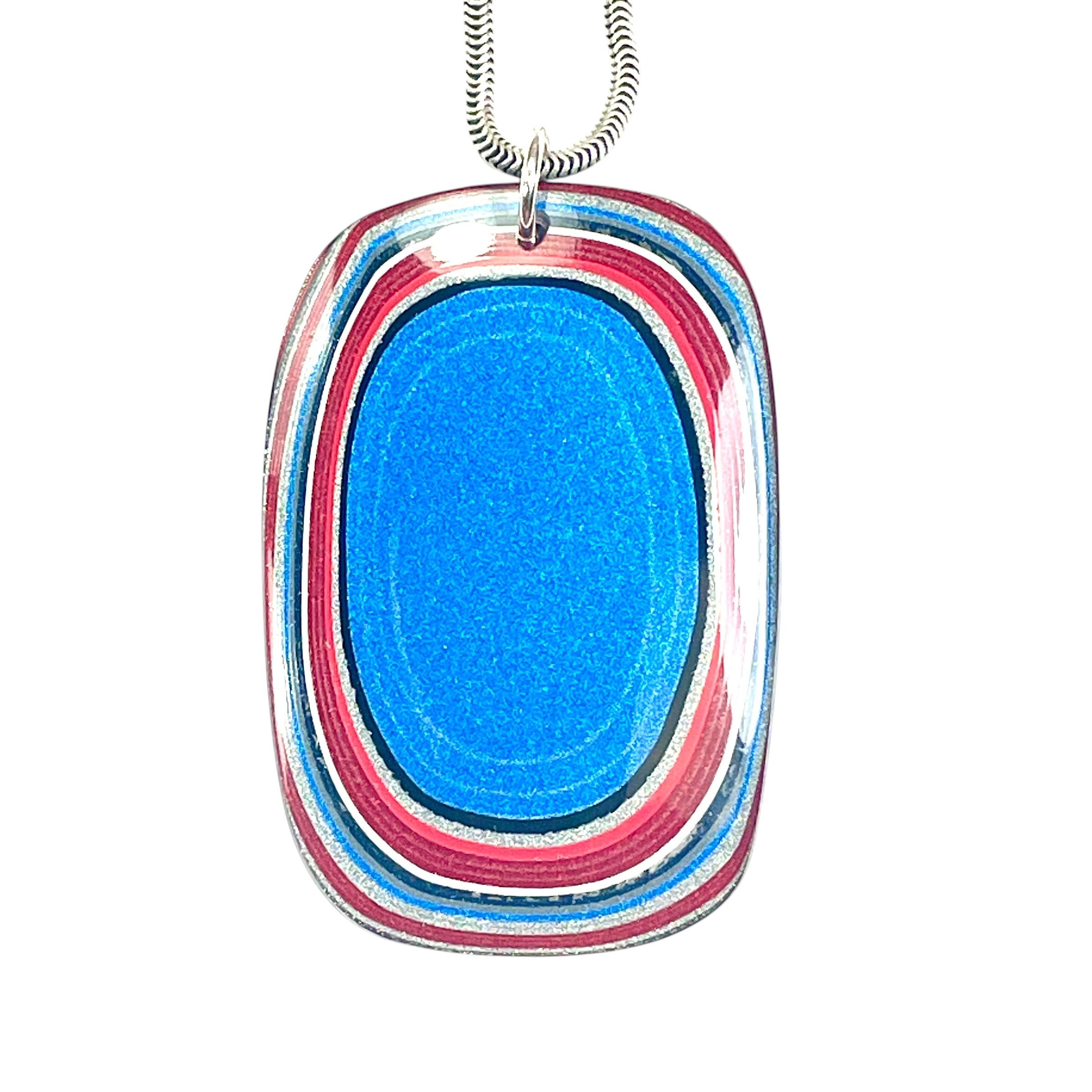 DVH Ford F150 Truck Fordite Pendant KC Assembly Sterling Silver 46x31x4mm (6740)