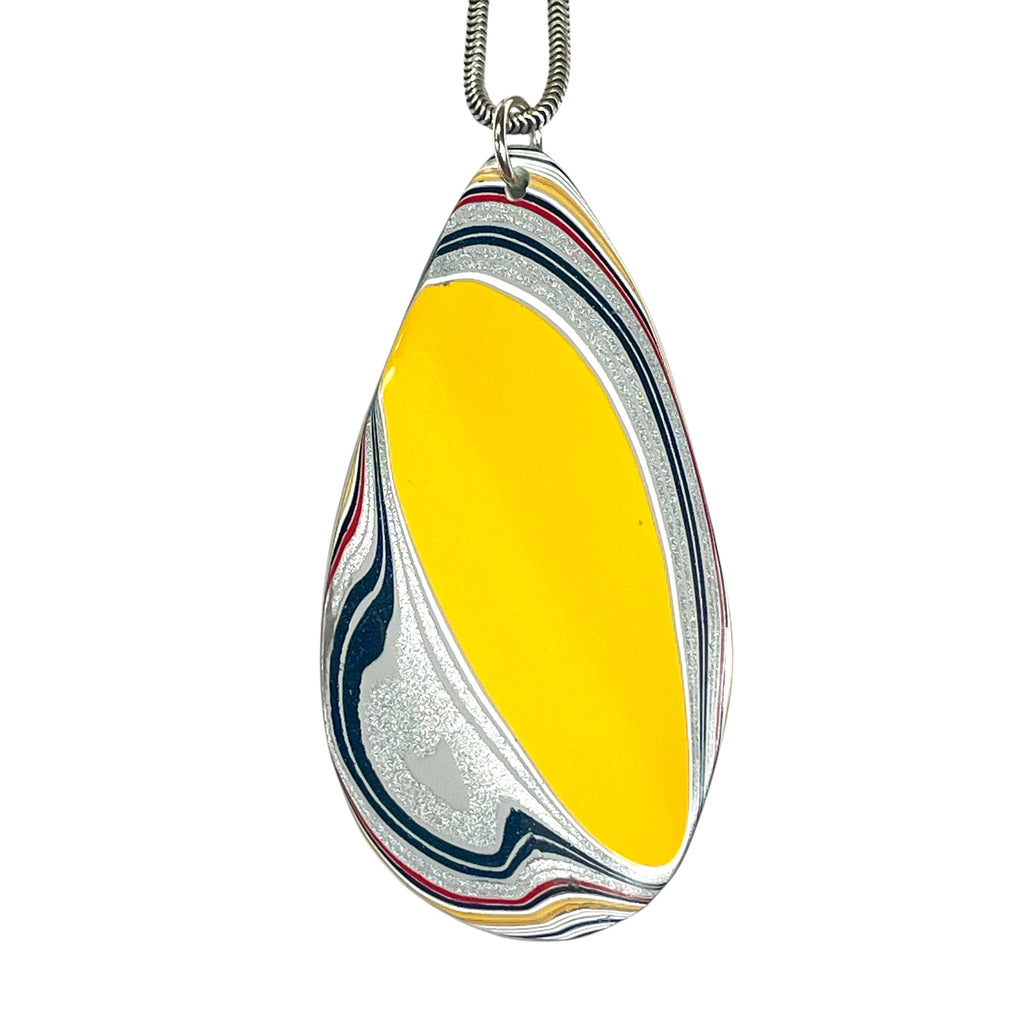 DVH Ford F150 Truck Fordite Pendant KC Assembly Sterling Silver 61x32x4mm (6741)