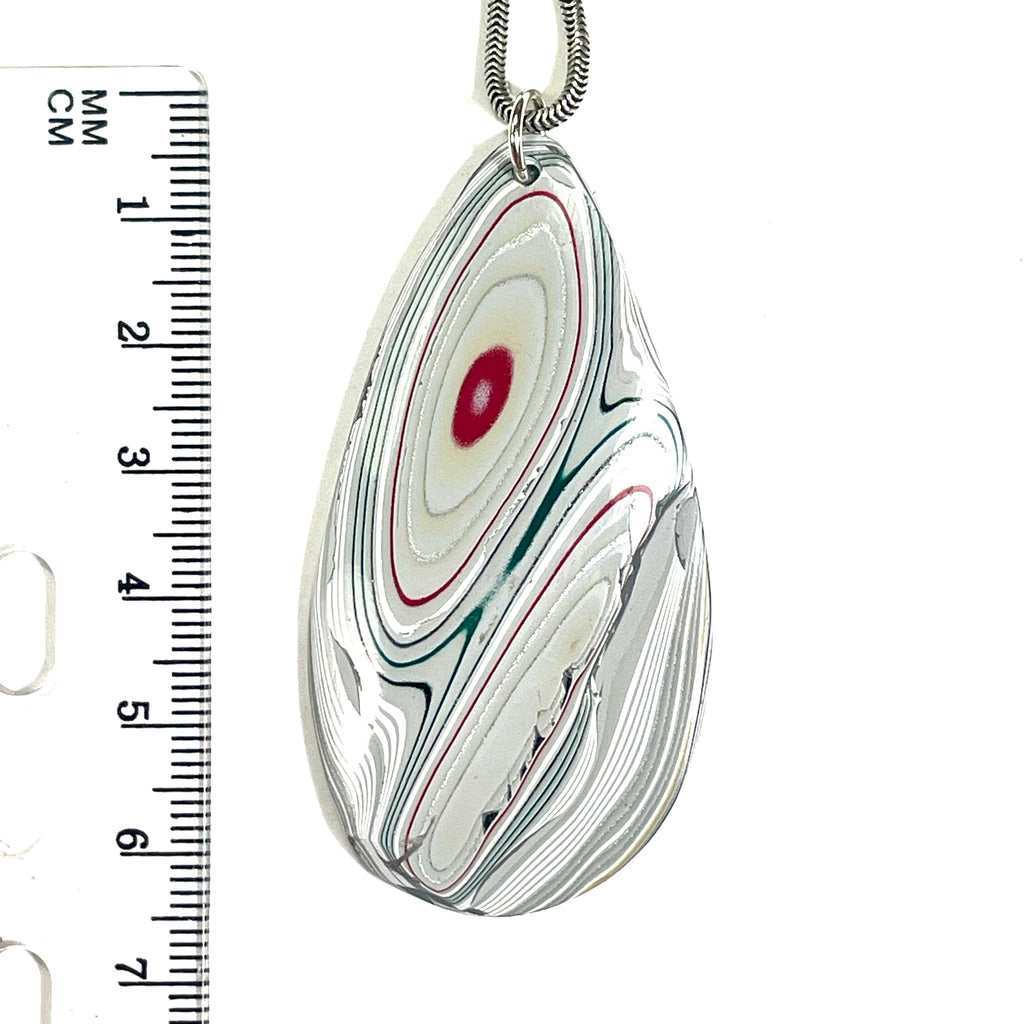 DVH Ford F150 Truck Fordite Pendant KC Assembly Sterling Silver 61x32x4mm (6741)