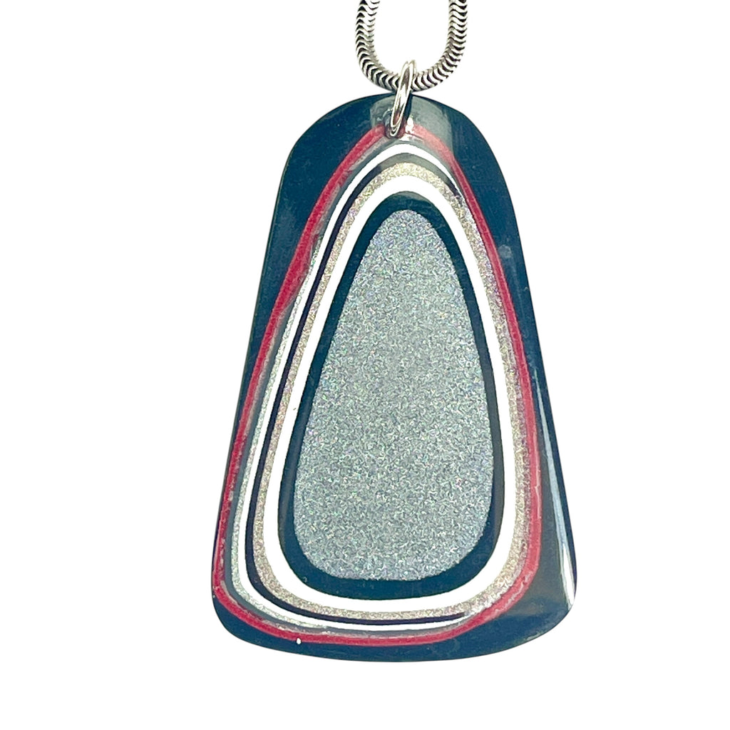 DVH Ford F150 Truck Fordite Pendant KC Assembly Sterling Silver 51x32x3mm (6742)
