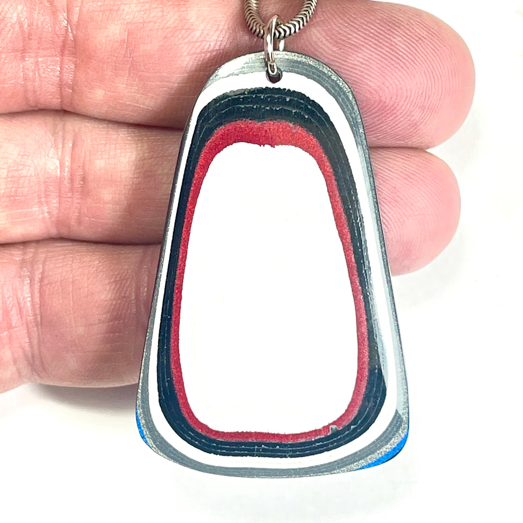 DVH Ford F150 Truck Fordite Pendant KC Assembly Sterling Silver 51x32x3mm (6742)