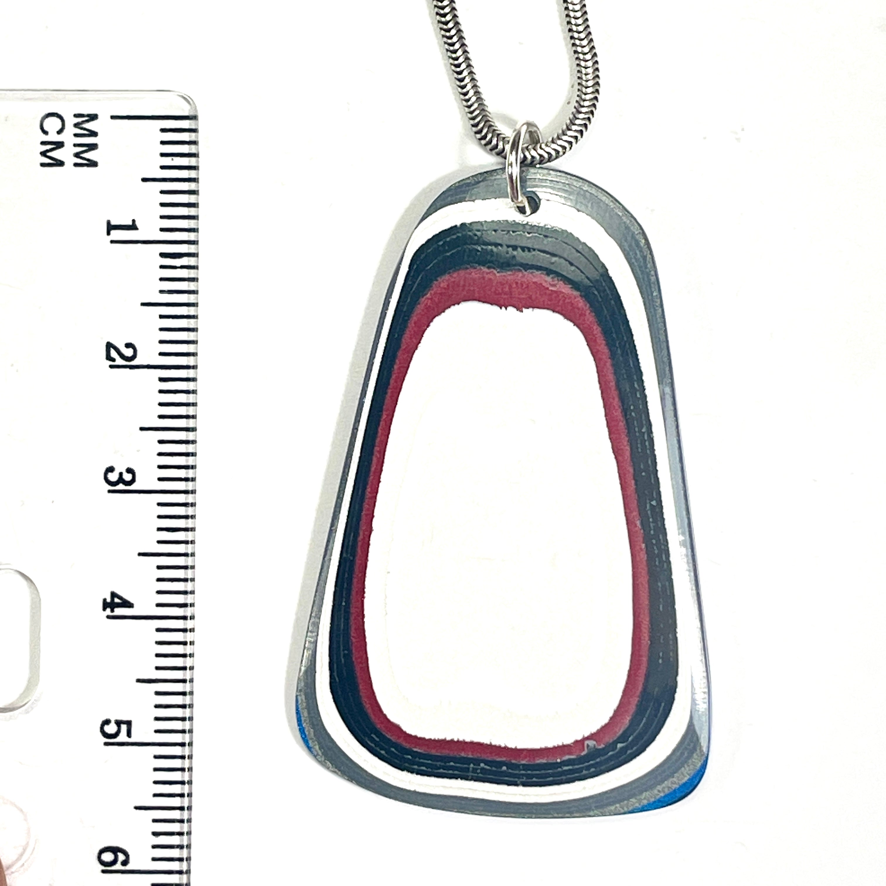 DVH Ford F150 Truck Fordite Pendant KC Assembly Sterling Silver 51x32x3mm (6742)