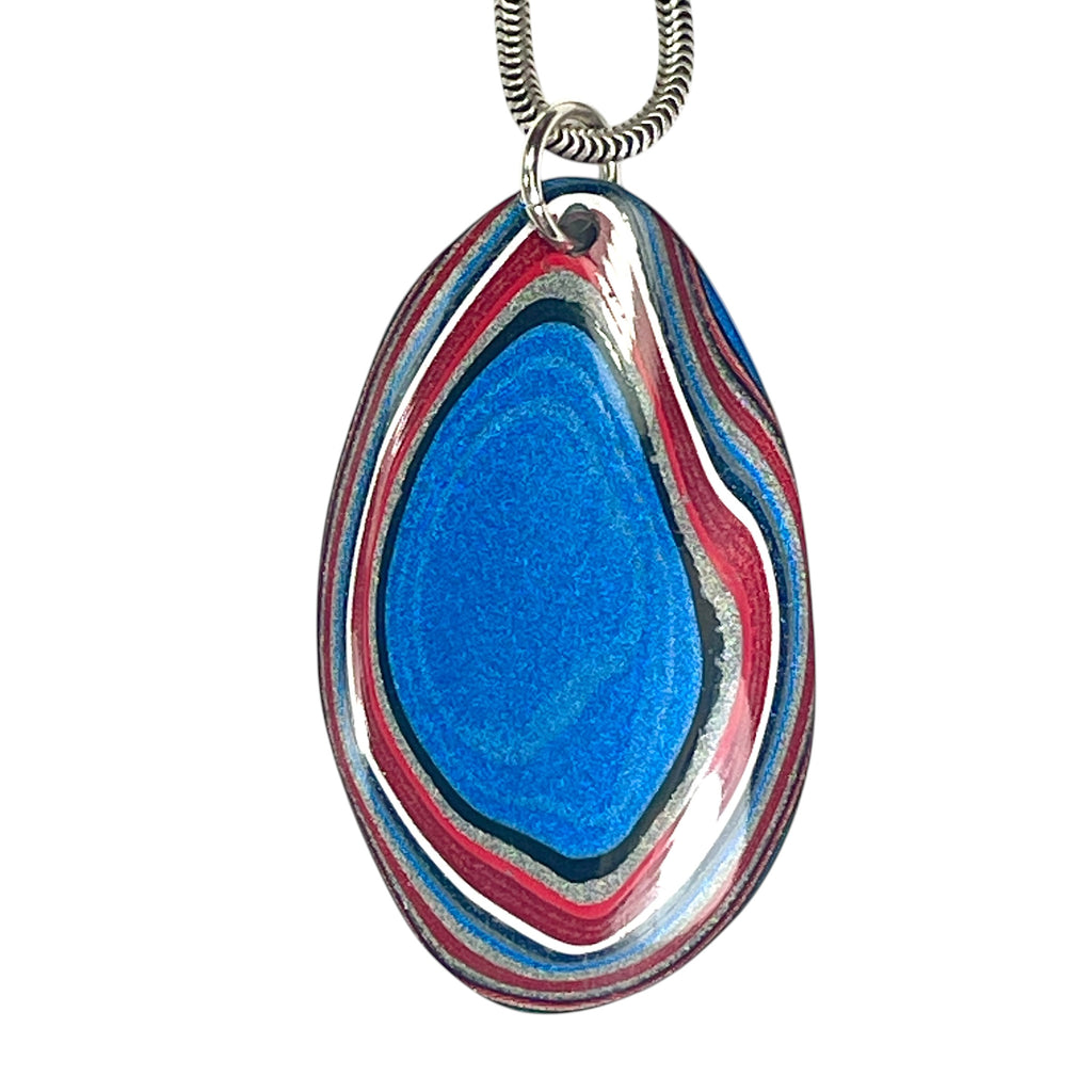 DVH Ford F150 Truck Fordite Pendant KC Assembly Sterling Silver 41x24x3mm (6743)
