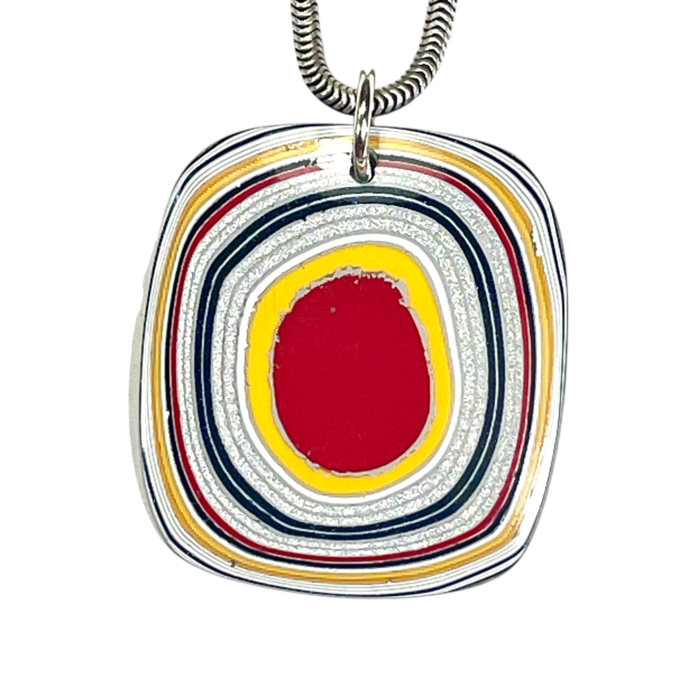 DVH Ford F150 Truck Fordite Pendant KC Assembly Sterling Silver 30x27x3mm (6744)