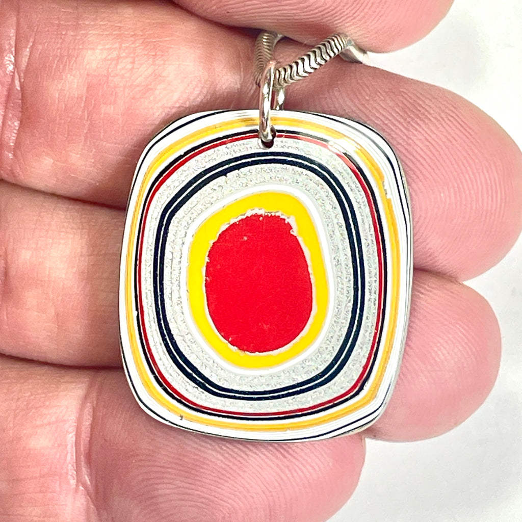 DVH Ford F150 Truck Fordite Pendant KC Assembly Sterling Silver 30x27x3mm (6744)