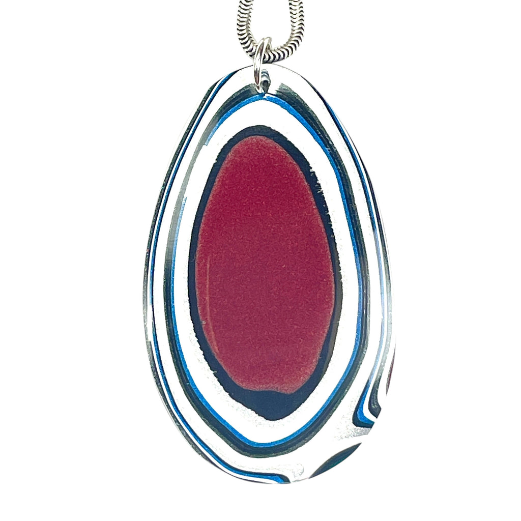 DVH Ford F150 Truck Fordite Pendant KC Assembly Sterling Silver 51x31x3mm (6746)