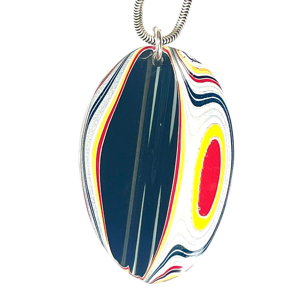 DVH Ford F150 Truck Fordite Pendant KC Assembly Sterling Silver 46x30x3mm (6748)
